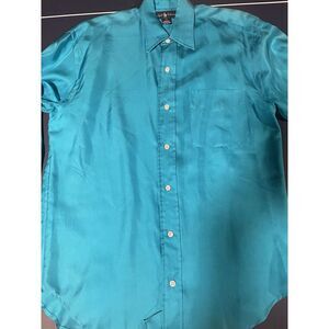 Polo Ralph Lauren 100% Silk Button Shirt Size 6 Blue
